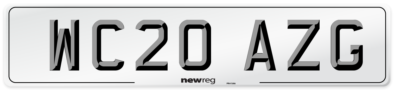 WC20 AZG Number Plate from New Reg